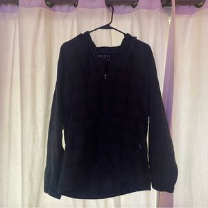 dark flannel half zip hoodie